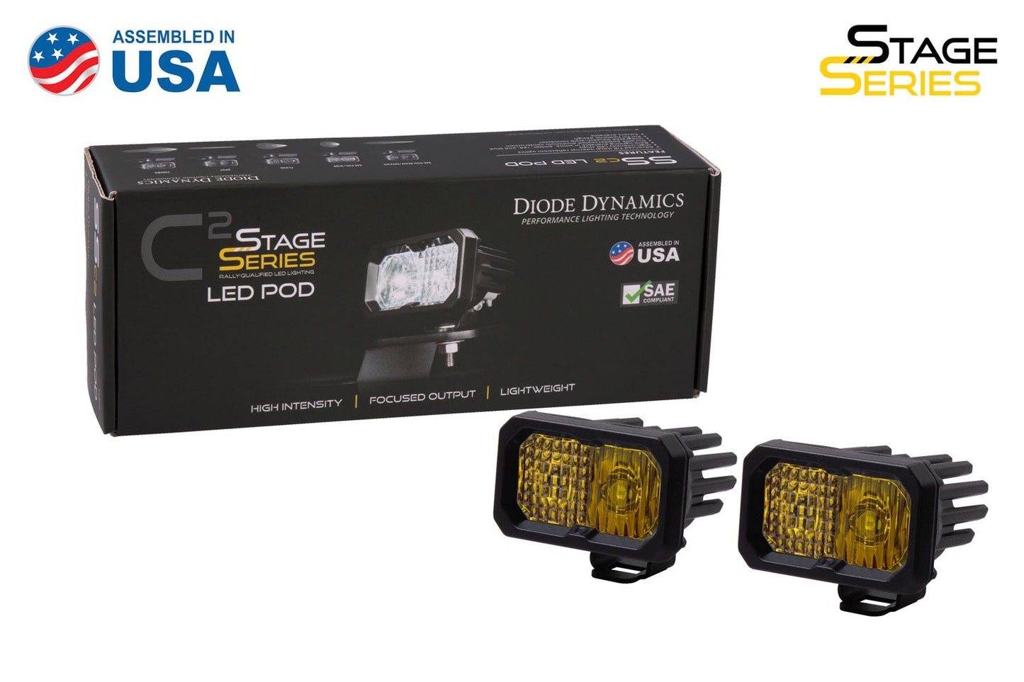 SSC2 Yellow Sport Standard LED Pod (pair)