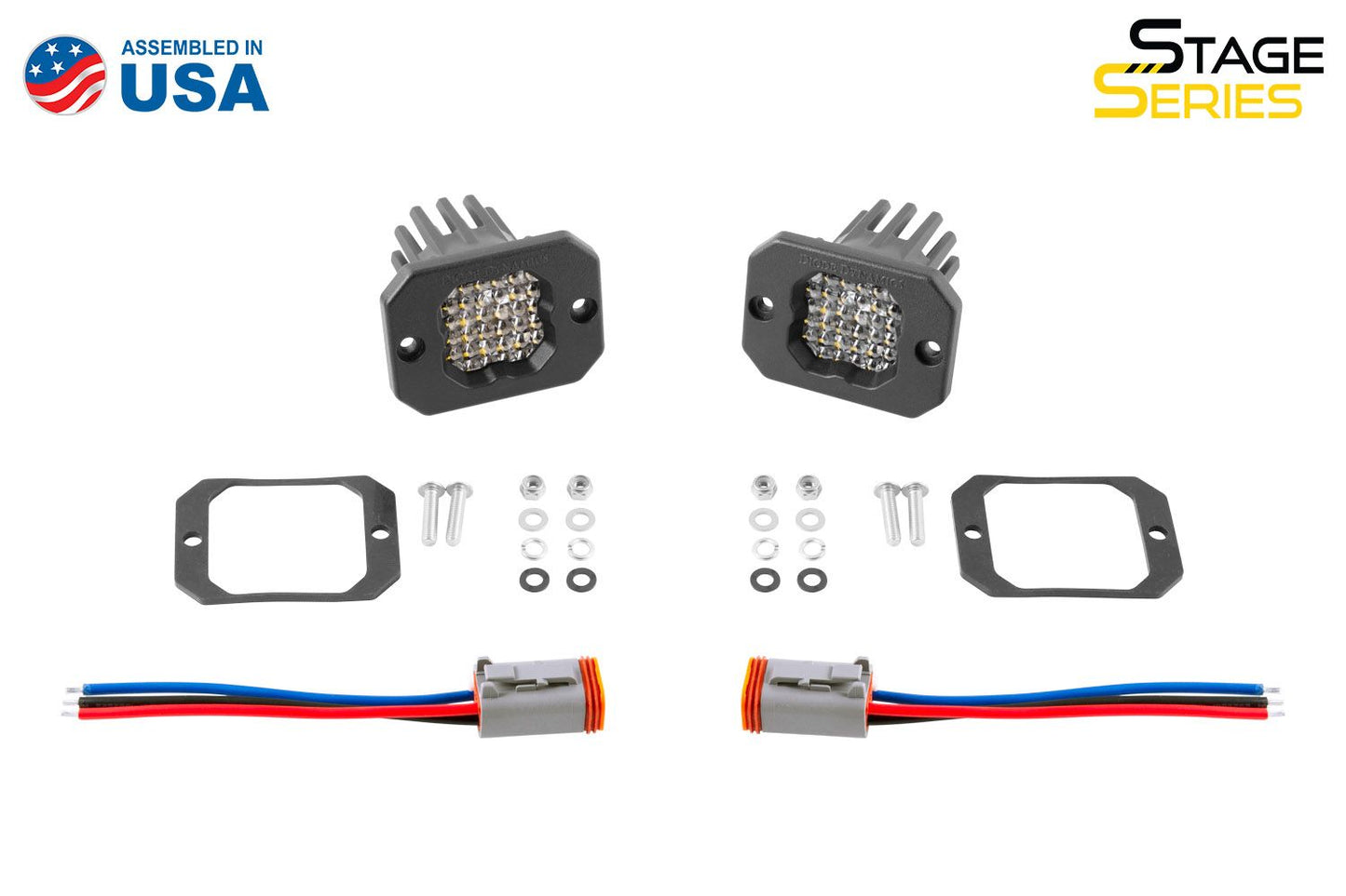 Stage Series C1R White Flood Flush Mount LED Pod (pair)
