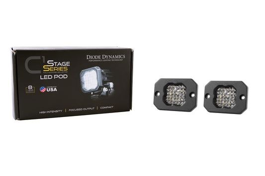 Stage Series C1R White Flood Flush Mount LED Pod (pair)
