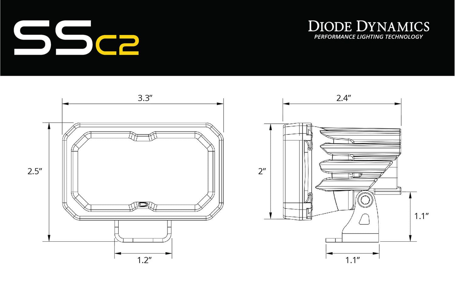 SSC2 White Pro Standard LED Pod (pair)