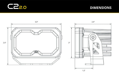 C2 2.0 SAE/DOT White Sport LED Pod (pair)