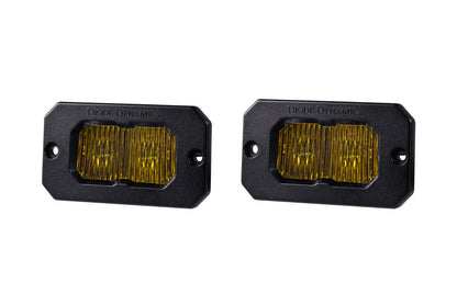 SSC2 Yellow Sport Flush Mount LED Pod (pair)