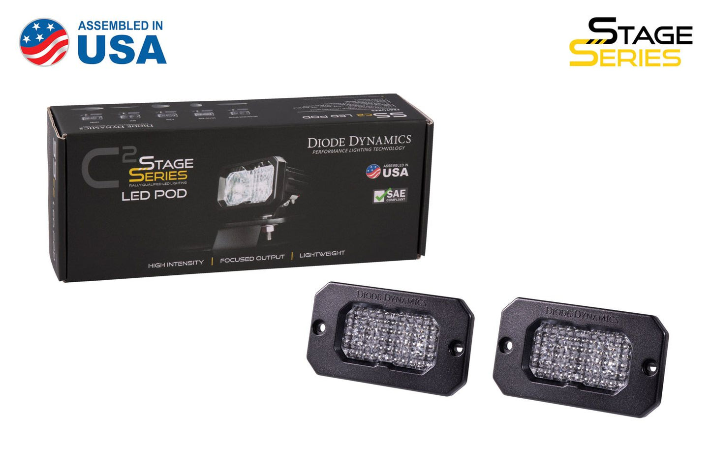 SSC2 SAE White Sport Flush Mount LED Pod (pair)