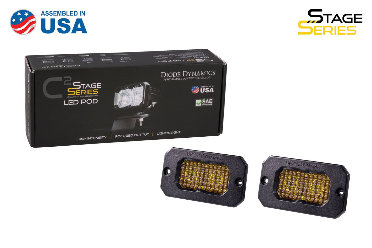 SSC2 Yellow Sport Flush Mount LED Pod (pair)