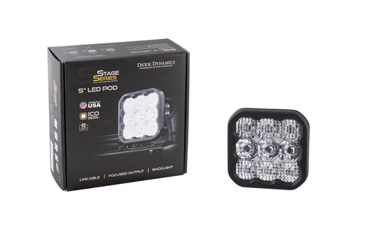 SS5 LED Pod Sport White - No Brackets (single)