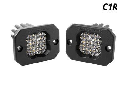 Stage Series C1R White Flood Flush Mount LED Pod (pair)