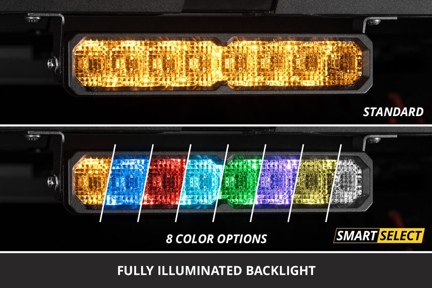 SS10 SAE/DOT White LED Light Bar - LED light bar with color options and 'Smart Select' feature.